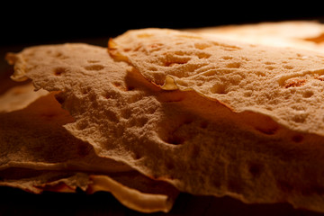 Foto macro di Pane carasau 