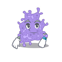 Mascot design of staphylococcus aureus showing waiting gesture