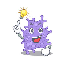 Mascot character design of staphylococcus aureus with has an idea smart gesture