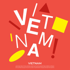 Set of country name with geometric elements : Vector Illustration