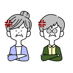 怒る老夫婦
