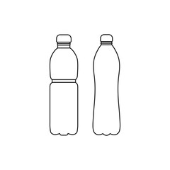 Plastic bottle outline icon vector