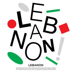 Set of country name with geometric elements : Vector Illustration