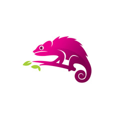 chameleon logo with violet color