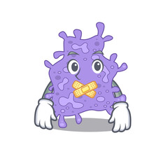 Staphylococcus aureus cartoon character style with mysterious silent gesture