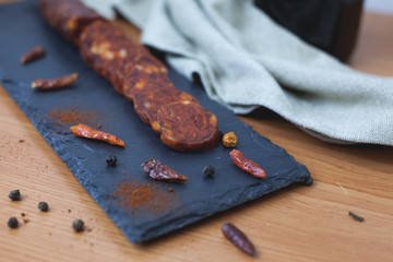 Embutido chorizo casero español