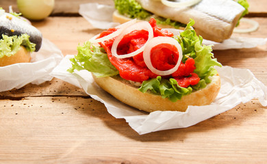 Lachsbrötchen Seelachsbrötchen Fischbrötchen