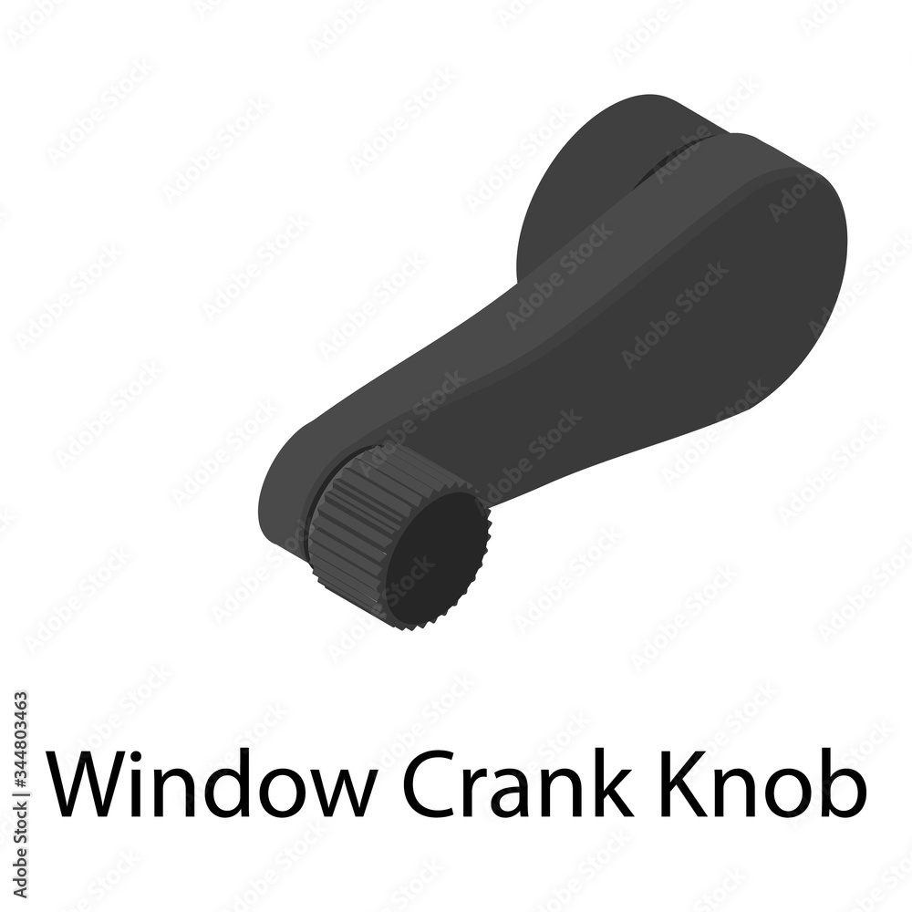 Poster window crank knob icon. isometric of window crank knob vector icon for web design isolated on white 