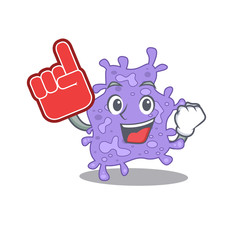 Staphylococcus aureus presented in cartoon character design with Foam finger