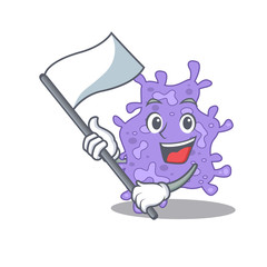 A nationalistic staphylococcus aureus mascot character design with flag