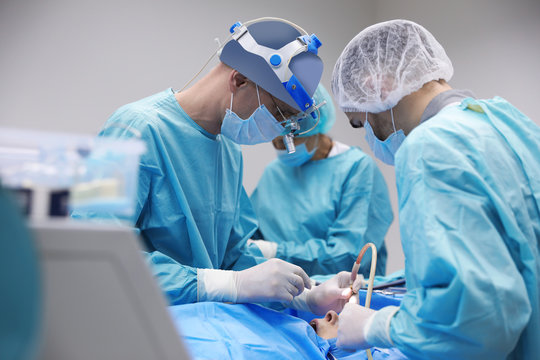 Professional doctors performing