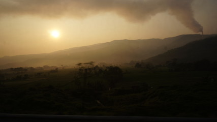 beautiful sunrise in the mountains