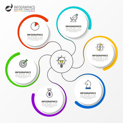 Infographic design template. Creative concept with 6 steps