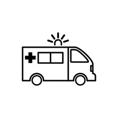 Ambulance icon in trendy flat design