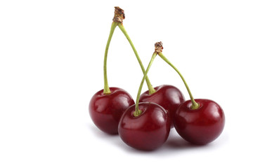 Cherries isolated on white background
