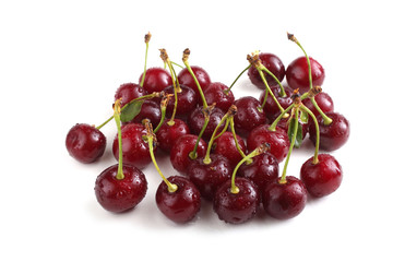 Cherries isolated on white background
