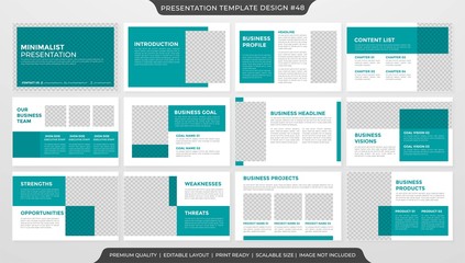 minimalist presentation powerpoint layout template use for business profile and annual report