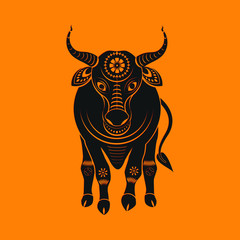 Cow vector paper cut style, 2021 year of the ox