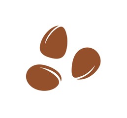 Pine nut logo. Isolated pine nut on white background. Cedar