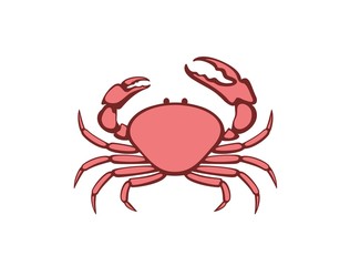 Tasmanian giant crab logo. Isolated crab on white background