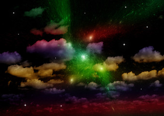 galaxy in a free space. 3D rendering