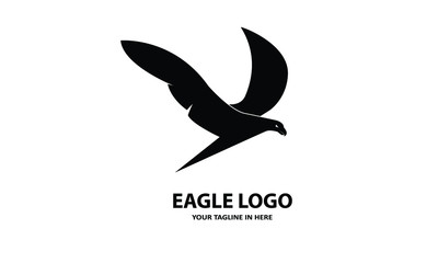 silhouette A simple eagle, suitable for business symbols or logos	
