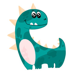 Cute little dinosaur monster. Vector cartoon illustration