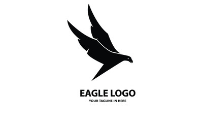 silhouette A simple eagle, suitable for business symbols or logos	