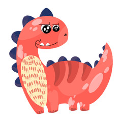 Cute little dinosaur monster. Vector cartoon illustration