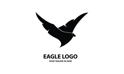 silhouette A simple eagle, suitable for business symbols or logos	
