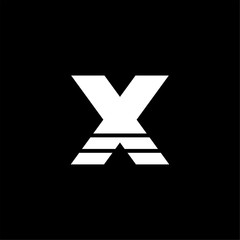 Vector Bold Geometric Fading Lines Logo Letter X