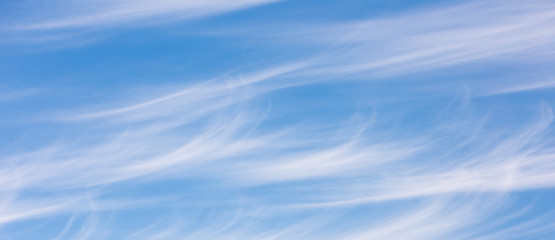 Blue sky background with cirrus clouds, clouds pattern