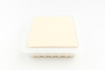 White tofu on white background