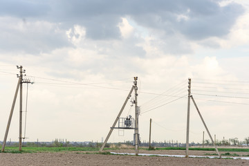 power lines in the countryside