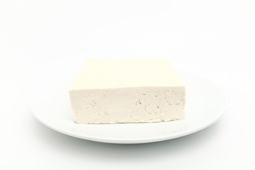White tofu on white background