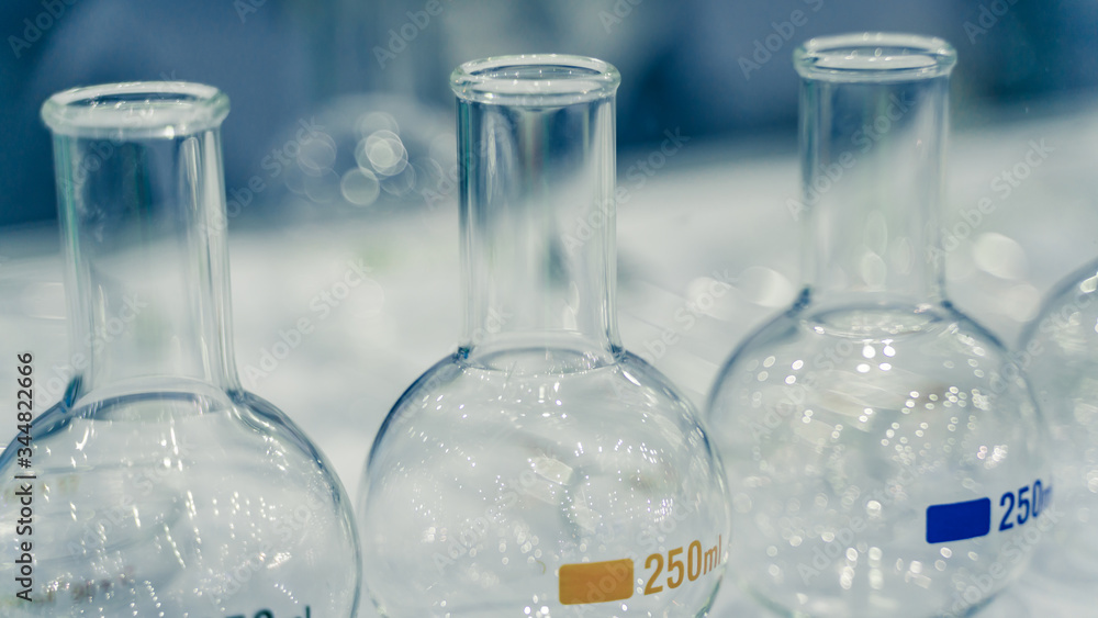 Poster testing bottles in science laboratory