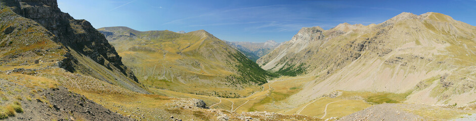 Sunny mountain landscape panorama