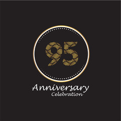 95 years anniversary celebration logo vector template design 