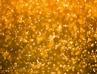 Golden bokeh blur black background