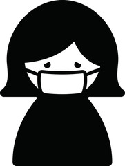 マスクをする人のアイコンのセット／イラスト／風邪	