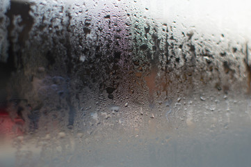 Steam on the glass in the office