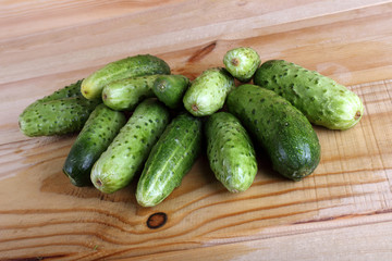 Cucumbers on table