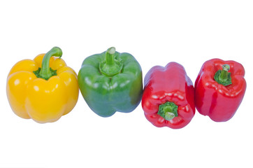 Beautiful three colors of sweet pepper
