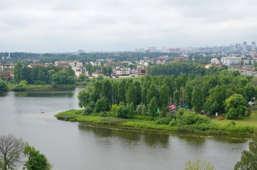 Fototapeta na wymiar View of the Kotorosl river and the city of Yaroslavl, Russia