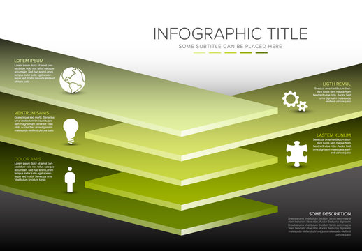 Vector Infographic layers desks template
