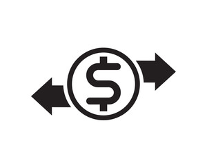 Modern money transfer icon vector, balance or fund transfer icon, online money transfer vector icon