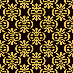 Fototapeta premium Seamless pattern in ethnic traditional style. Simple geometric Oriental floral motif . Palmette pattern design.