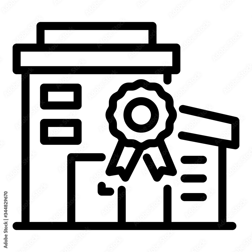 Poster house with a reward icon. outline house with a reward vector icon for web design isolated on white b