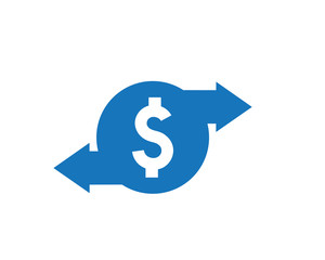 Money transfer icon, currency icon, dollar concept vector icon