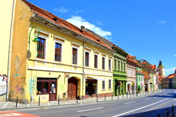 COVID time. Typical urban landscape in pandemic of the city Brasov, a town situated in Transylvania, Romania, in the center of the country